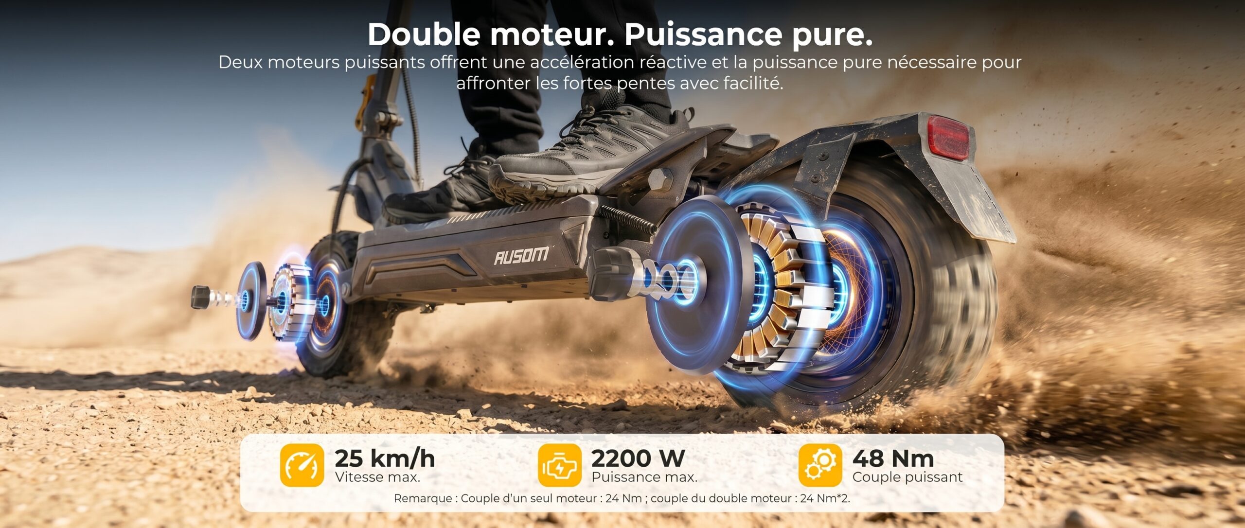 Batterie 648 Wh de la Ausom Gosoul 2 Dual Motor